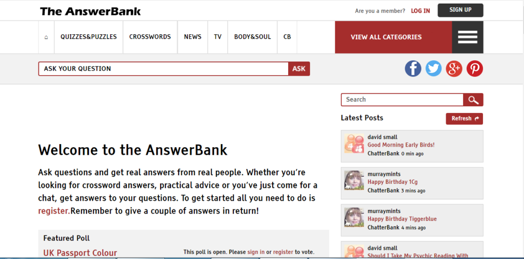 best question and answer websites the answer bank