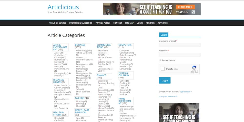 dofollow article submission sites 2017 articlicious