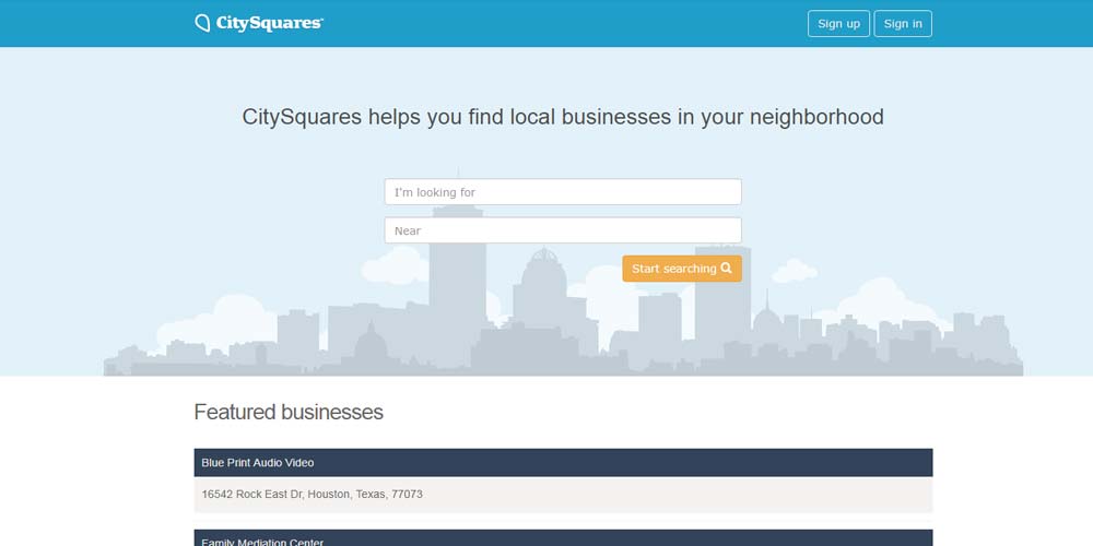 free online business listing sites city square