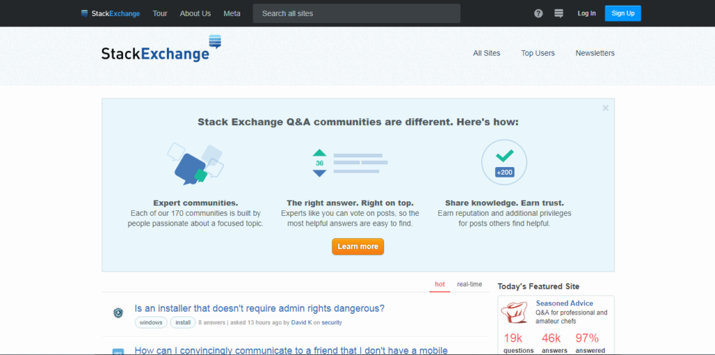 top best free question answer submission websites list stack exchange